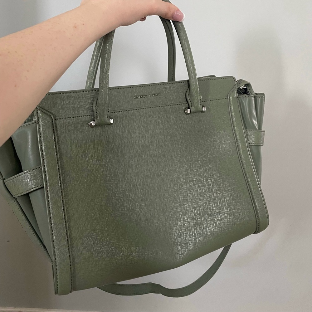 Charles & Keith Handbag - Sage Green Vegan Leather